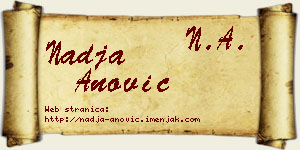 Nadja Anović vizit kartica